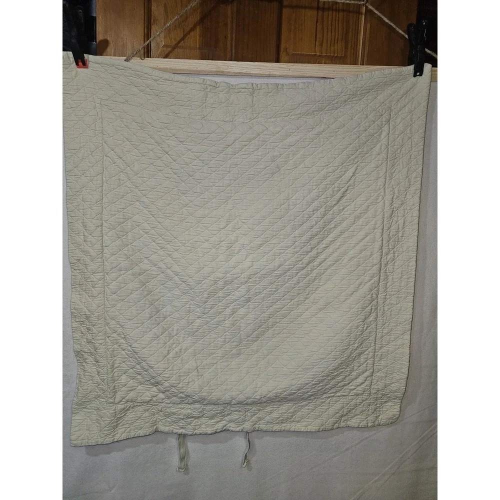 SOFT SURROUNDINGS‎ TIE UP SOFT Beige MATELASSE EURO PILLOW SHAMS 2